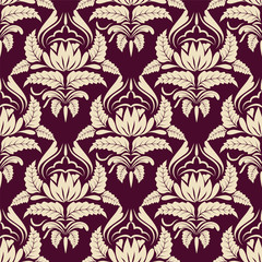vector seamless backdrop. damask pattern. flower wallpaper