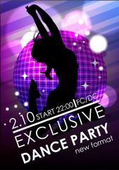 Dance party poster or flyer template