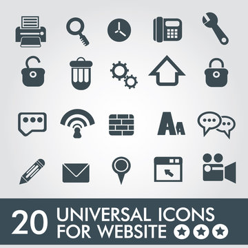 20 Universal icon set for website