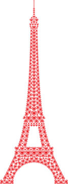 Eiffel Tower Paris made with love hearts
