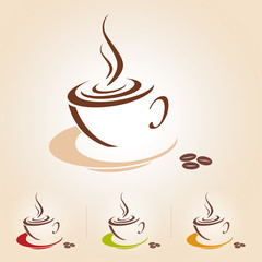Vector sketch of coffee cup, isolated