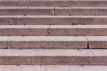 Stairs made of red granite