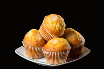 Cupcakes on black background