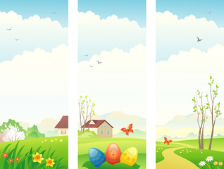Easter and spring vertical banners