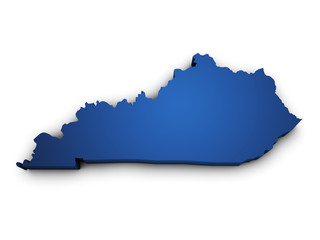 Map Of Kentucky State 3d Shape - 62005848