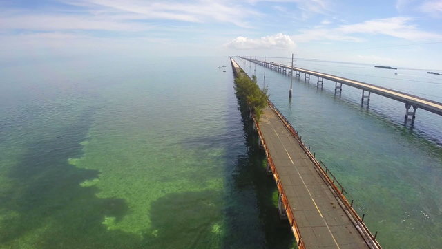 Florida Keys Bridge aerial video