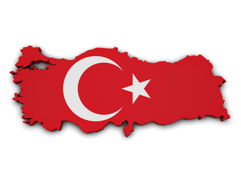 Turkey Flag Map Shape