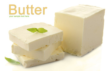 Tasty butter isolated on white