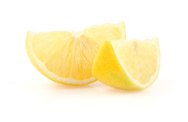 Lemon Slices Isolated on White Background