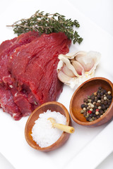 Frisches Rinderfilet mit Kräutern und Gewürzen