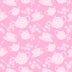 teapot and cup seamless pattern