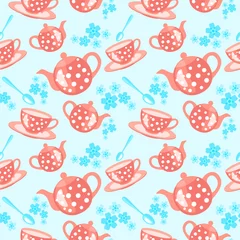 Foto op Plexiglas morning tea seamless pattern © Julie Boro
