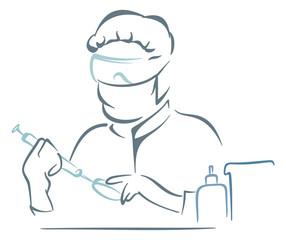 Person in the laboratory making test
