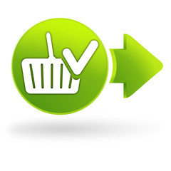 valider le panier sur symbole web vert