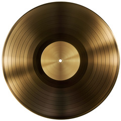 gold or vinyl record disc isolated with clipping path included