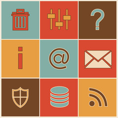 Retro Web Icons Set 2 - Flat Icons