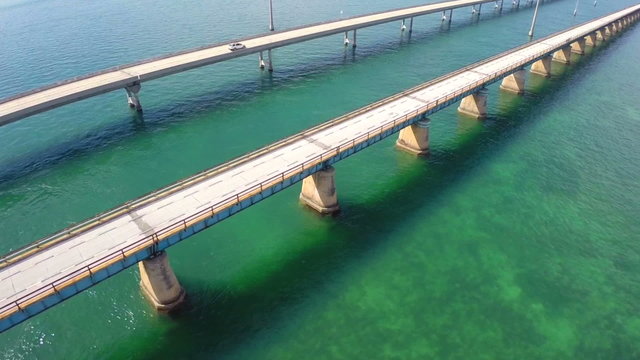 Seven Mile Bridge aerial video footage