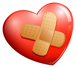 A heart with a plaster