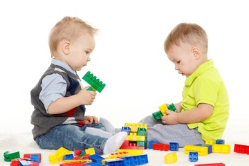 Children play with toys.