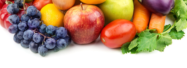 groenten en fruit geïsoleerd op witte achtergrond
