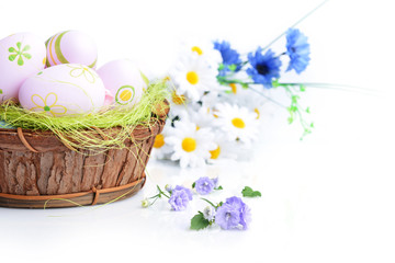 basket of easter eggs