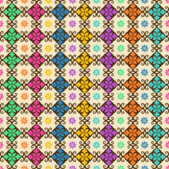 Seamless pattern of colorful ornament