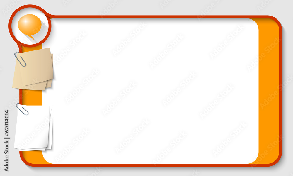 Poster vector text box for any text with two paper clips and speech bub