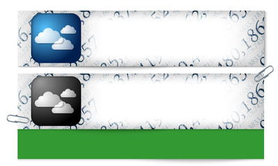 set of two banners with the texture of the numbers and cloud