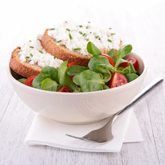 vegetable salad and bread