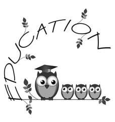 Monochrome education twig text