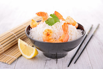 bowl of rice and shrimp
