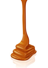 Caramel sauce on a white background (clipping path)