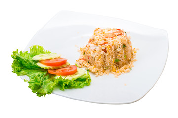 Shrimps with fried rice