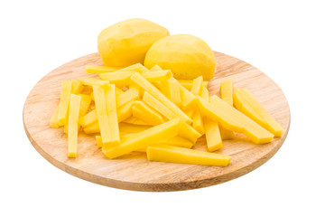 Raw sliced potato