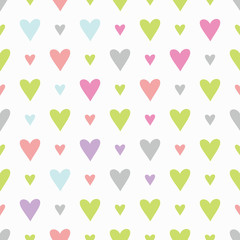 Cute Heart Pattern Seamless Vector Color