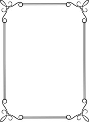 Simple black frame with decorative corners.