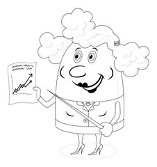 Businesswoman with graph, contour