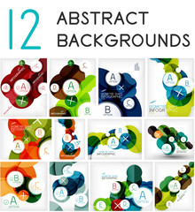 Mega set of circle geometric backgrounds