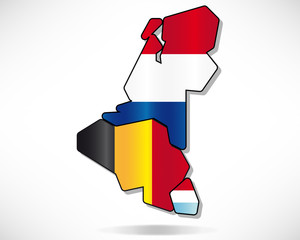 Fototapeta premium Mapa krajów Beneluksu