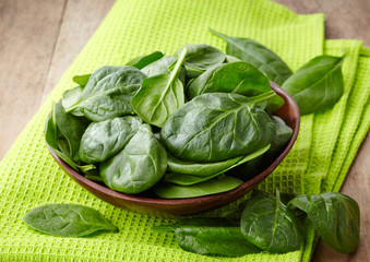 Fresh spinach leaves