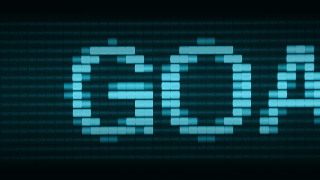 GOAL - flickering scrolling text - blue