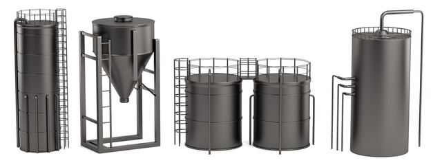 realistic 3d render of silos © bescec