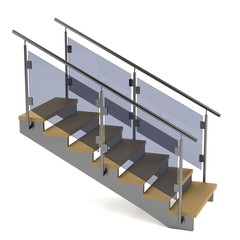 realistic 3d render of stairs