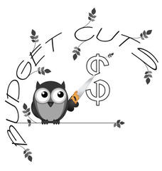 Monochrome budget cuts dollar twig text