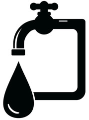 black isolated icon faucet