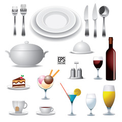 Vector elements for food and drink
