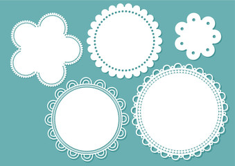 labels with lacy frames - obrazy, fototapety, plakaty