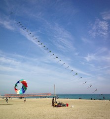 cometas en la playa