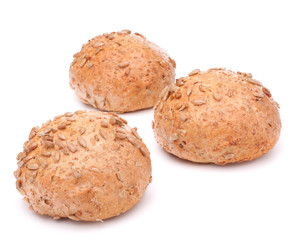 hamburger bun or roll with sesame seeds isolated on white backgr