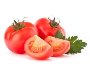 Tomato vegetables and parsley leaves still life